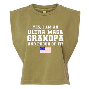 Ultra MAGA Grandpa And Proud Of It USA Pride Fathers Day 2022 Garment-Dyed Women's Muscle Tee