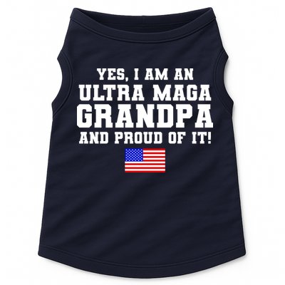 Ultra MAGA Grandpa And Proud Of It USA Pride Fathers Day 2022 Doggie Tank