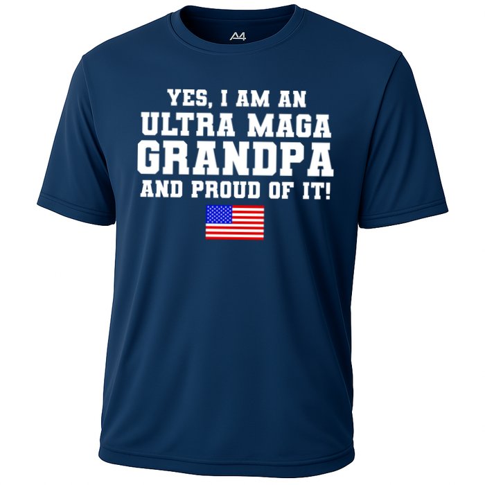 Ultra MAGA Grandpa And Proud Of It USA Pride Fathers Day 2022 Cooling Performance Crew T-Shirt