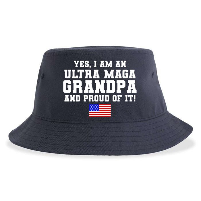 Ultra MAGA Grandpa And Proud Of It USA Pride Fathers Day 2022 Sustainable Bucket Hat