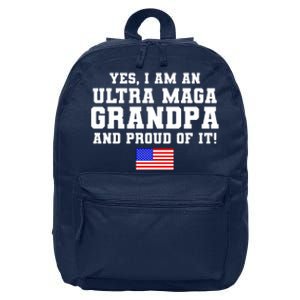 Ultra MAGA Grandpa And Proud Of It USA Pride Fathers Day 2022 16 in Basic Backpack