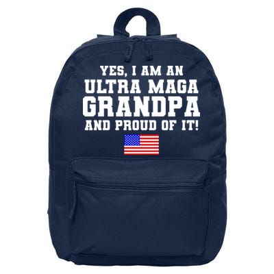 Ultra MAGA Grandpa And Proud Of It USA Pride Fathers Day 2022 16 in Basic Backpack