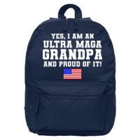 Ultra MAGA Grandpa And Proud Of It USA Pride Fathers Day 2022 16 in Basic Backpack