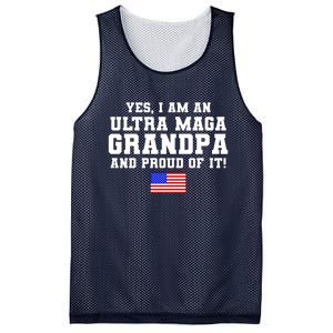 Ultra MAGA Grandpa And Proud Of It USA Pride Fathers Day 2022 Mesh Reversible Basketball Jersey Tank