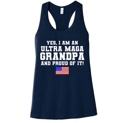Ultra MAGA Grandpa And Proud Of It USA Pride Fathers Day 2022 Womens Tank Top