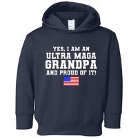 Ultra MAGA Grandpa And Proud Of It USA Pride Fathers Day 2022 Toddler Hoodie