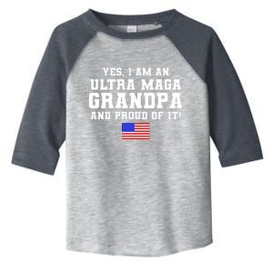 Ultra MAGA Grandpa And Proud Of It USA Pride Fathers Day 2022 Toddler Fine Jersey T-Shirt