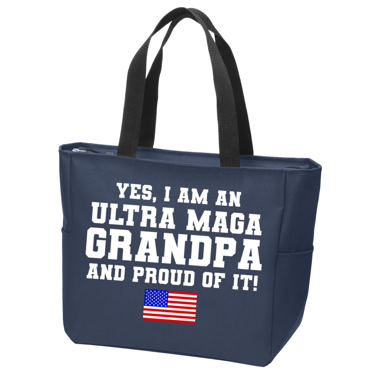 Ultra MAGA Grandpa And Proud Of It USA Pride Fathers Day 2022 Zip Tote Bag