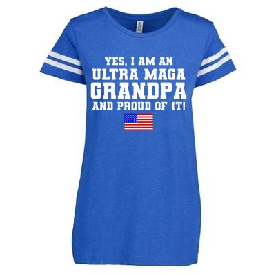 Ultra MAGA Grandpa And Proud Of It USA Pride Fathers Day 2022 Enza Ladies Jersey Football T-Shirt