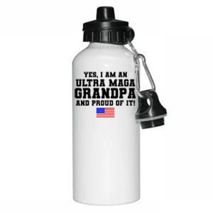 Ultra MAGA Grandpa And Proud Of It USA Pride Fathers Day 2022 Aluminum Water Bottle