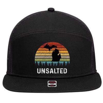 Unsalted Michigan Great Lakes Mi Retro 7 Panel Mesh Trucker Snapback Hat