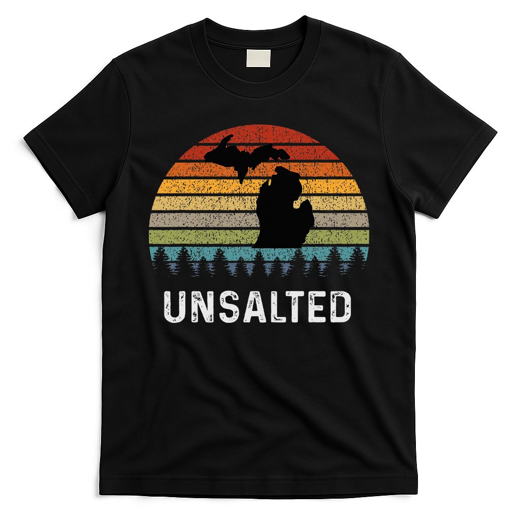 Unsalted Michigan Great Lakes Mi Retro T-Shirt