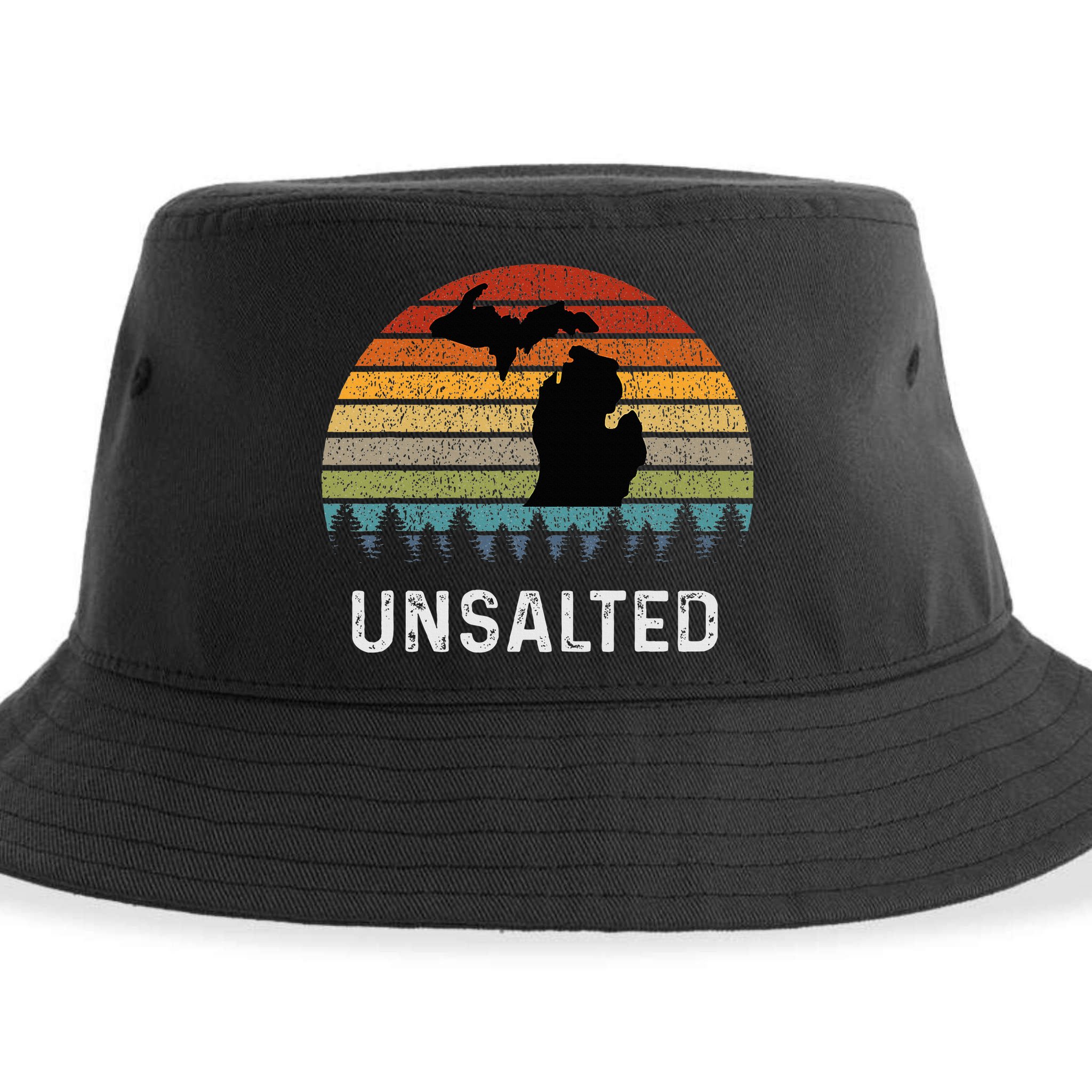 Unsalted Michigan Great Lakes Mi Retro Sustainable Bucket Hat