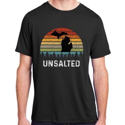 Unsalted Michigan Great Lakes Mi Retro Adult ChromaSoft Performance T-Shirt