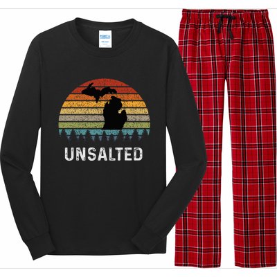 Unsalted Michigan Great Lakes Mi Retro Long Sleeve Pajama Set