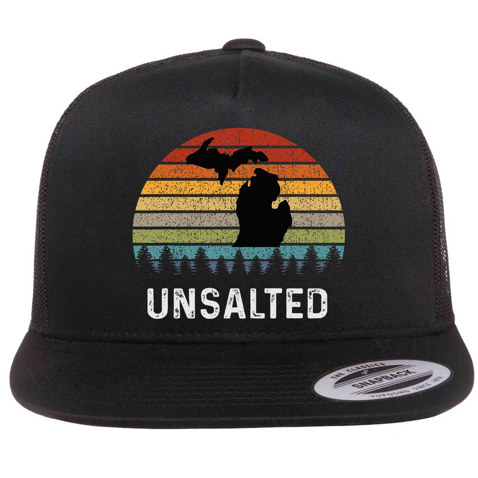 Unsalted Michigan Great Lakes Mi Retro Flat Bill Trucker Hat