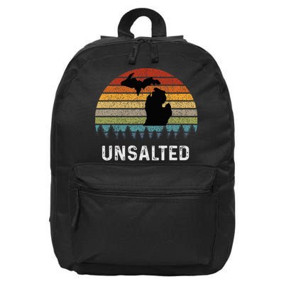 Unsalted Michigan Great Lakes Mi Retro 16 in Basic Backpack