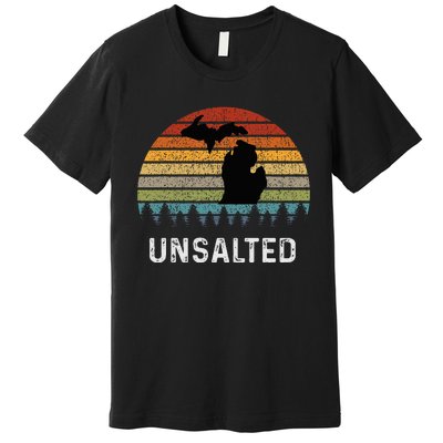 Unsalted Michigan Great Lakes Mi Retro Premium T-Shirt