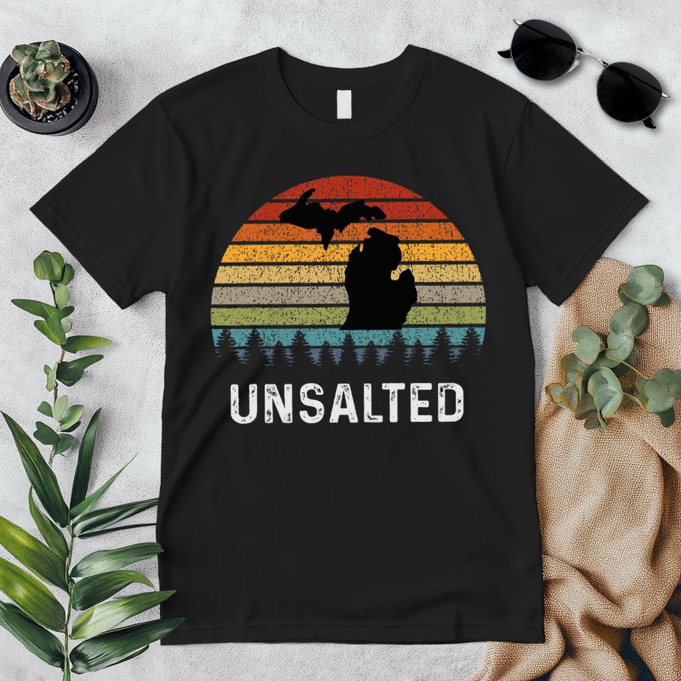 Unsalted Michigan Great Lakes Mi Retro Premium T-Shirt