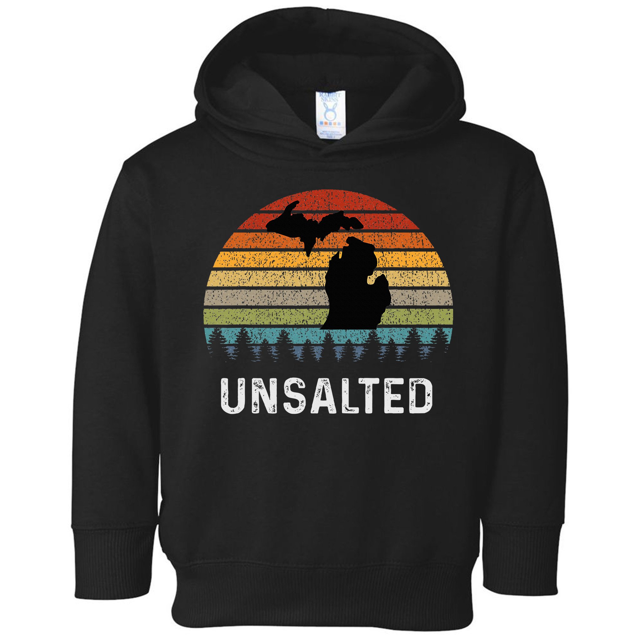 Unsalted Michigan Great Lakes Mi Retro Toddler Hoodie