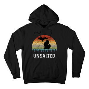 Unsalted Michigan Great Lakes Mi Retro Tall Hoodie