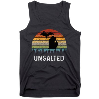 Unsalted Michigan Great Lakes Mi Retro Tank Top