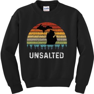 Unsalted Michigan Great Lakes Mi Retro Kids Sweatshirt