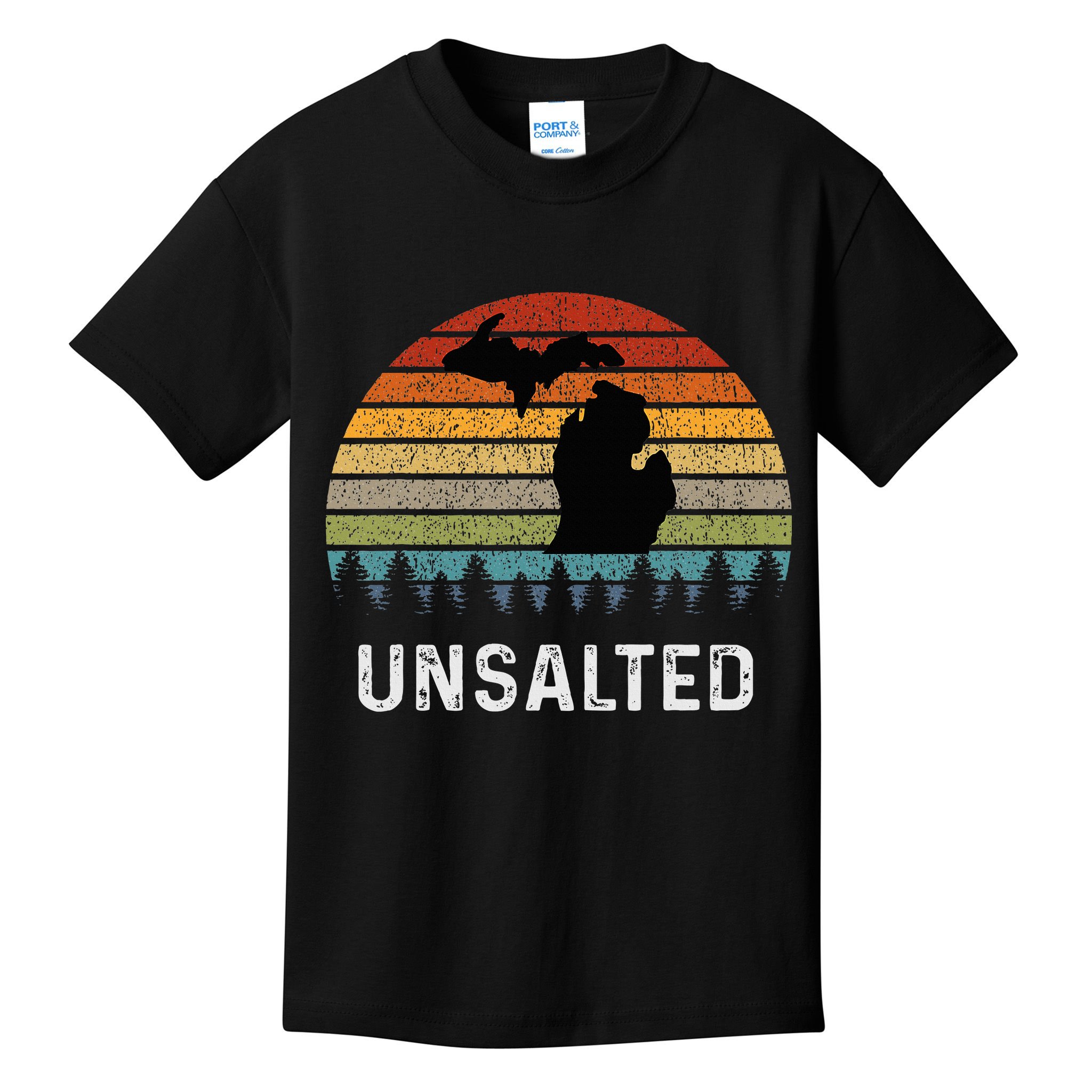 Unsalted Michigan Great Lakes Mi Retro Kids T-Shirt
