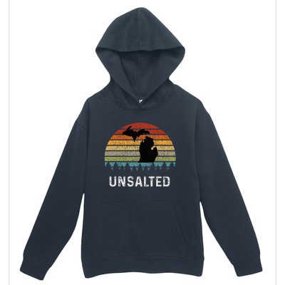 Unsalted Michigan Great Lakes Mi Retro Urban Pullover Hoodie