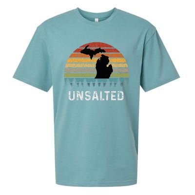 Unsalted Michigan Great Lakes Mi Retro Sueded Cloud Jersey T-Shirt