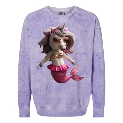 Unicorn Mermaid Gift Idea Fashion Colorblast Crewneck Sweatshirt