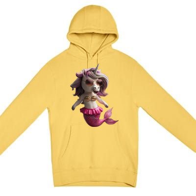 Unicorn Mermaid Gift Idea Fashion Premium Pullover Hoodie