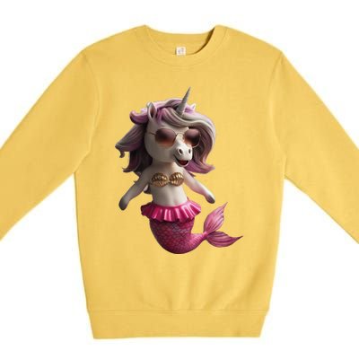 Unicorn Mermaid Gift Idea Fashion Premium Crewneck Sweatshirt