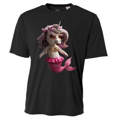 Unicorn Mermaid Gift Idea Fashion Cooling Performance Crew T-Shirt