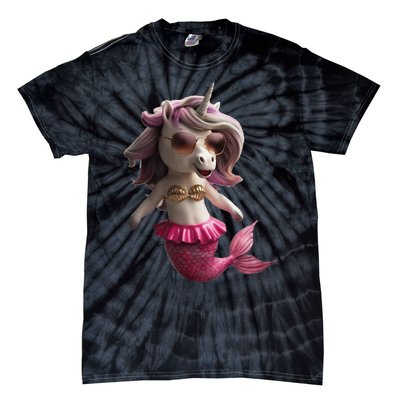 Unicorn Mermaid Gift Idea Fashion Tie-Dye T-Shirt