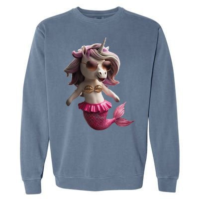 Unicorn Mermaid Gift Idea Fashion Garment-Dyed Sweatshirt