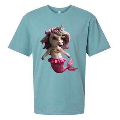 Unicorn Mermaid Gift Idea Fashion Sueded Cloud Jersey T-Shirt