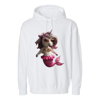 Unicorn Mermaid Gift Idea Fashion Garment-Dyed Fleece Hoodie