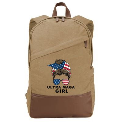 Ultra Mega Girl Patriotic Trump Republicans Conservatives Cotton Canvas Backpack