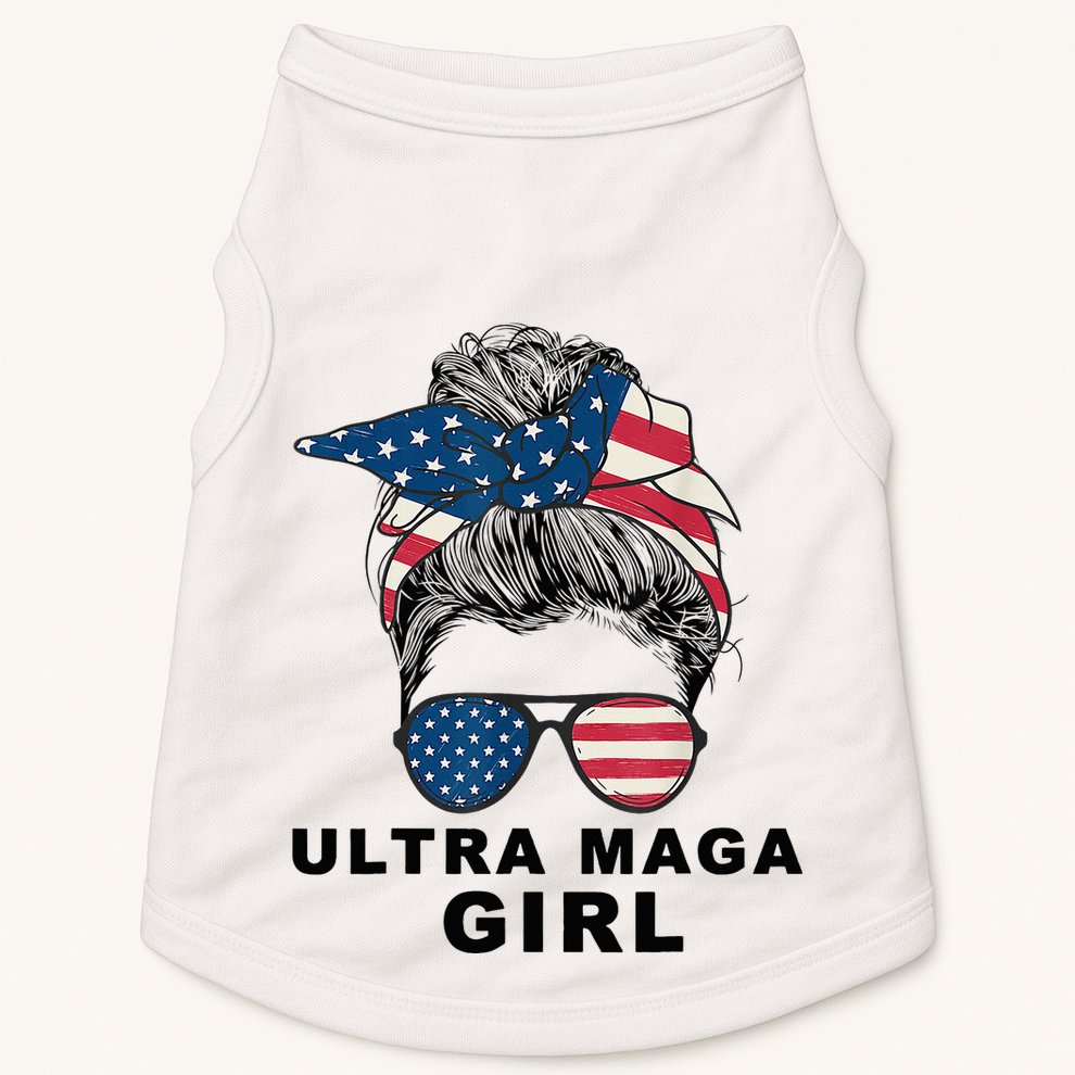 Ultra Mega Girl Patriotic Trump Republicans Conservatives Doggie Tank