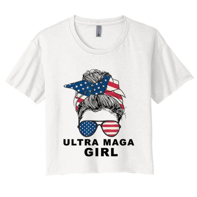 Ultra Mega Girl Patriotic Trump Republicans Conservatives Crop Top