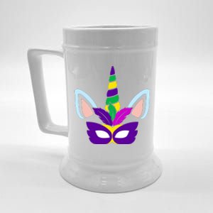 Unicorn Mardi Gras Mask Costume Beer Stein