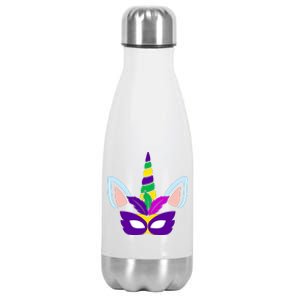 Unicorn Mardi Gras Mask Costume Stainless Steel Insulated Water Bottle