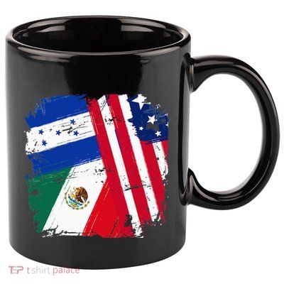 USA Mexico Honduras Flags 11oz C Handle Ceramic Mug