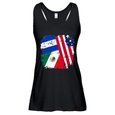 USA Mexico Honduras Flags Ladies Essential Flowy Tank