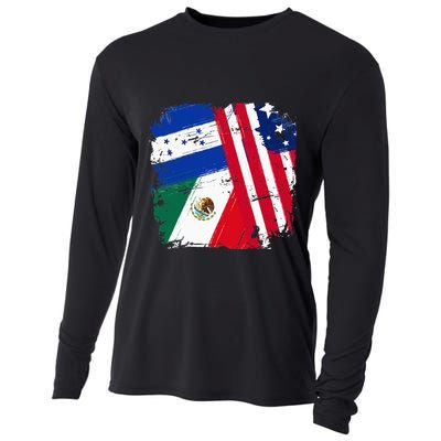 USA Mexico Honduras Flags Cooling Performance Long Sleeve Crew