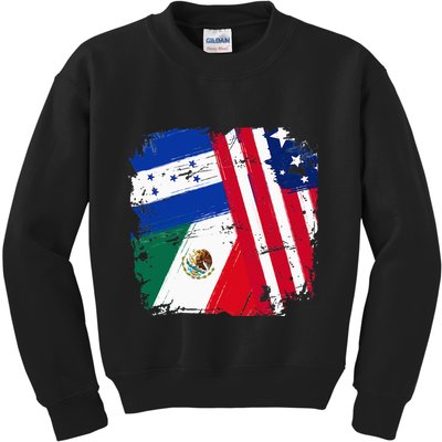 USA Mexico Honduras Flags Kids Sweatshirt