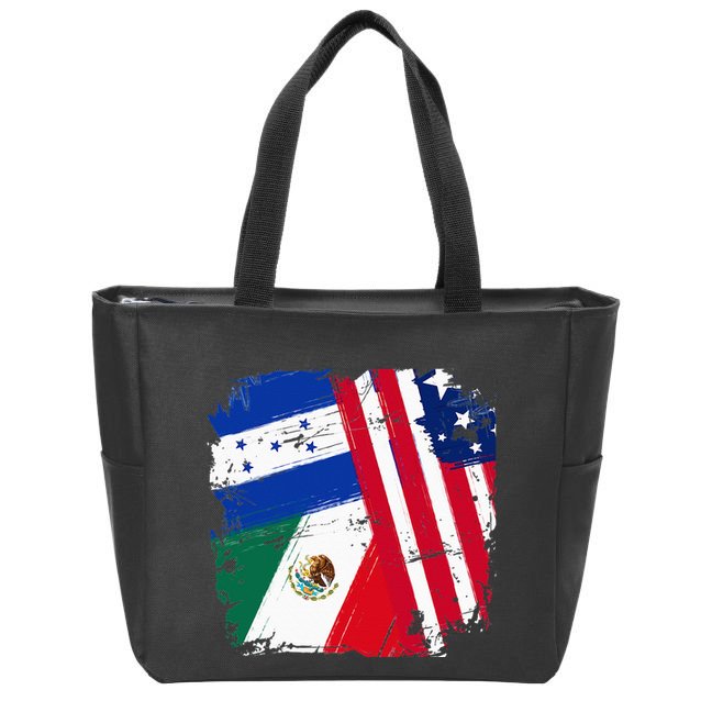 USA Mexico Honduras Flags Zip Tote Bag