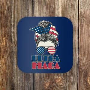 Ultra Maga Hair Bun Woman Coaster