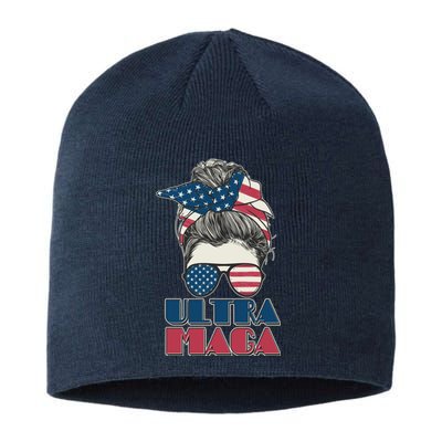 Ultra Maga Hair Bun Woman Sustainable Beanie